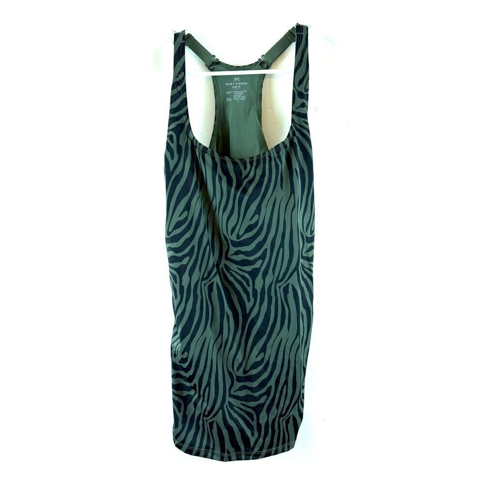 Ruby Ribbon Square Neck Sport Tank 40 Racerback Shelf Bra Style 1748 Olive